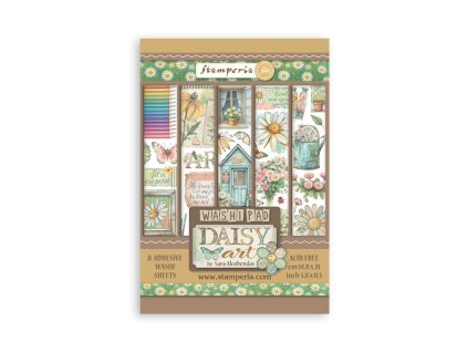 stamperia daisy art a5 washi pad 8pcs sbw30