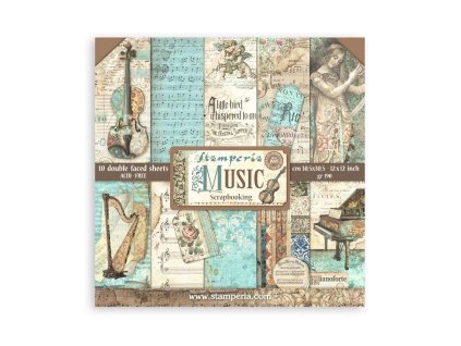 stamperia music 12x12 inch paper pack sbbl48 outle