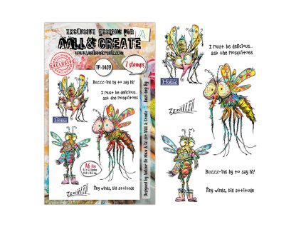 aall and create pun paws a6 stamp set buzz ing by