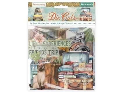 stamperia art of travelling die cuts assorted 37pc