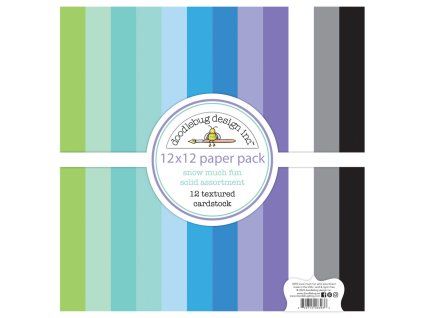 doodlebug design snow much fun 12x12 inch textured