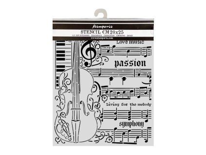 stamperia symphony thick stencils 20x25cm violin b