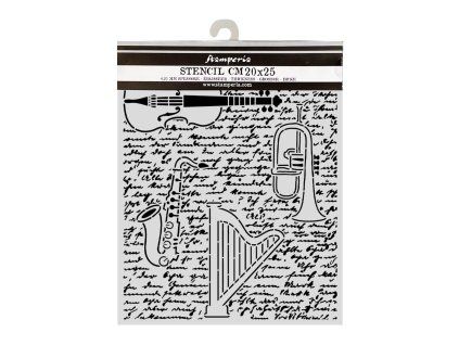 stamperia symphony thick stencils 20x25cm violin t