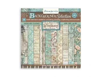 stamperia symphony 8x8 inch paper pack maxi backgr