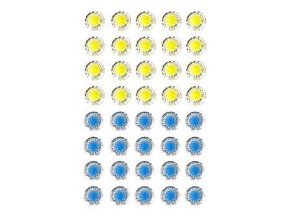 EYELET Outlet -  JEWELS /  YELLOW - BLUE - třpytivé samolepící ozdoby, 40 ks