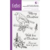 crafters companion christmas robin clear stamps cc