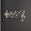 Hurá Papír - noty, houslový klíč / 7,6x4,2 cm + 1,7x3,2 cm - kartonové motivy