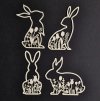 Hurá Papír - 4x zajic - velikonoční kartonové obrázky