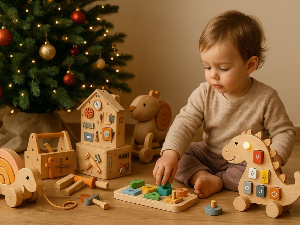 Montessori hračky Vánoce: Nejlepší dárky pro děti 2025