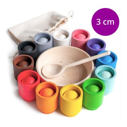 Ulanik Montessori dřevěná hračka Balls In Cups 3 cm (11)