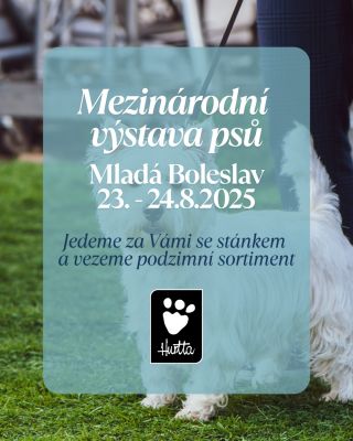 Již tento víkend 23. - 24.8.2025 Vám přivezeme na Mezinárodní výstavu psů v Mladé Boleslavi náš HURTTA stánek naplněný...