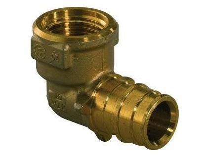 UPONOR PE XA Q&E koleno 20x1 2, 90°, přechodové, vnitřní závit, násuvné, voda, mosaz