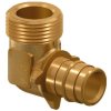 UPONOR PE XA Q&E koleno 25x3 4, 90°, přechodové, vnější závit, násuvné, voda, mosaz