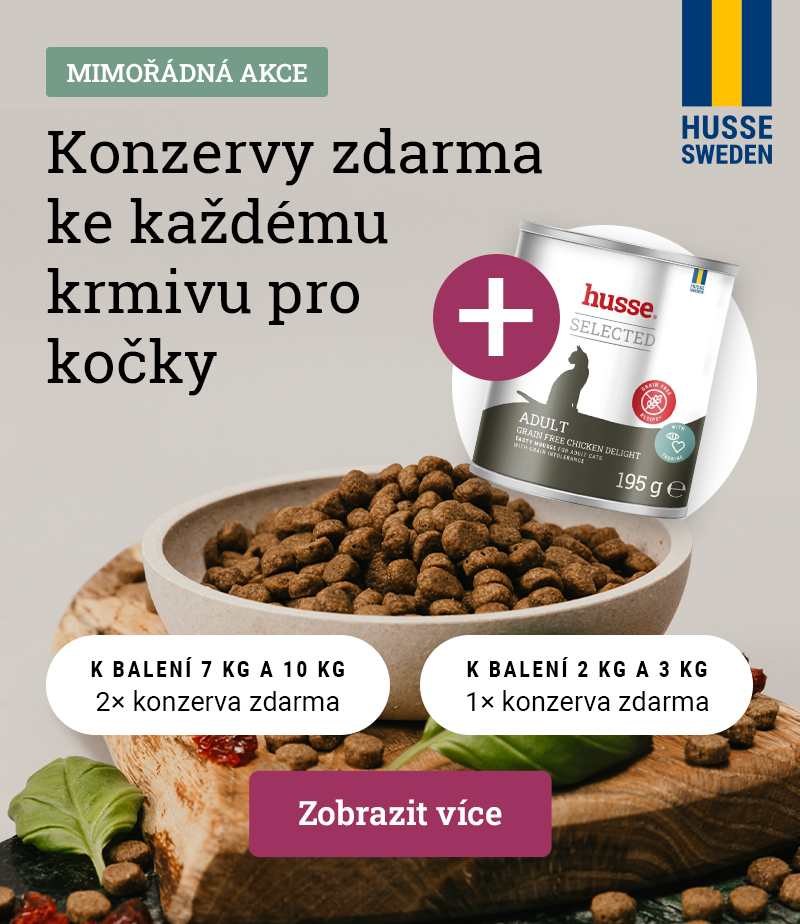Akce: ke granulím pro kočky konzerva zdarma