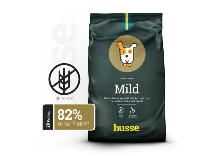 338 1 mild 12 kg bezlepkove za studena lisovane granule s kurecim masem a pstruhem pro optimalni zdravi strev