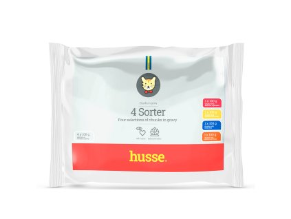 Husse 4 Sorter chunks gravy cats