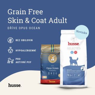 Grain Free Skin & Coat Adult (dříve Opus Ocean) je hypoalergenní bezobilné krmivo s lososem pro aktivní psy s citlivým...