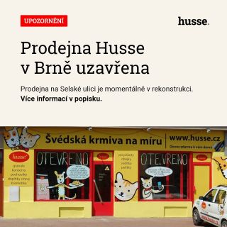 Naše prodejna v Brně na ulici Selská je momentálně uzavřena z důvodu rekonstrukce, abychom vám i vašim mazlíčkům mohli...