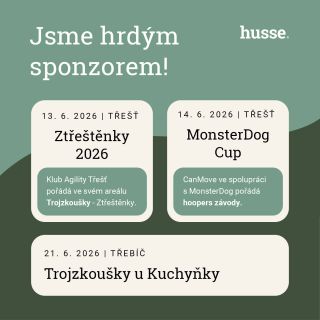 🐾 V Husse rádi podporujeme akce, která spojují aktivní pejskaře a jejich čtyřnohé parťáky. Těší nás být součástí okamžiků,...