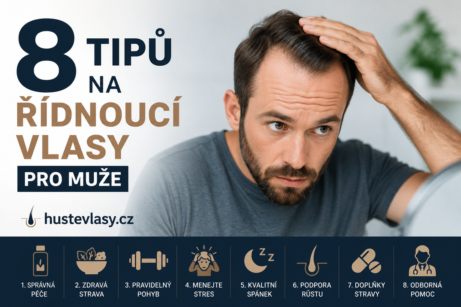 8 tipů na řídnoucí vlasy pro muže. Článek ZDE