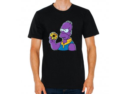 pánské černé tričko Avengers infinity war donut simpsons