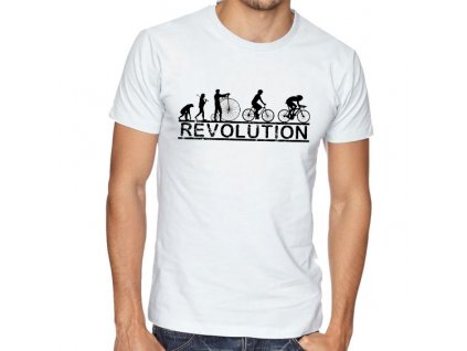 pánské bílé tričko Cyklistika Revoluce