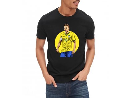 pánské černé tričko neymar brazílie