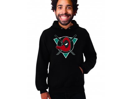 unisex černá mikina s kapucí ANAHEIM DUCKS MAJESTIC Deadpool