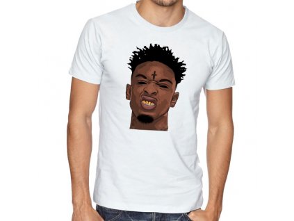 pánské bílé tričko 21 savage