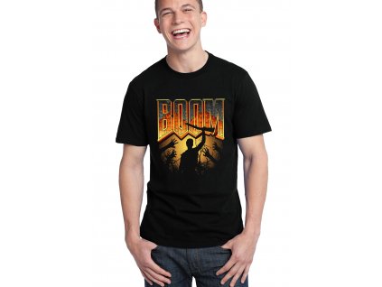 pánské černé tričko DOOM Boom