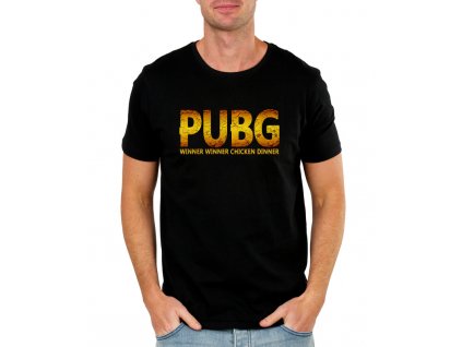 pánské černé tričko PUBG Chicken dinner