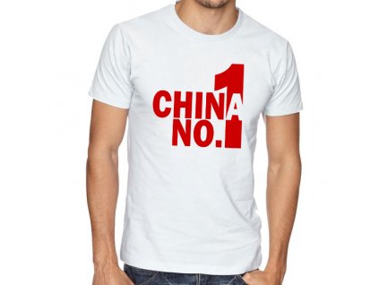 pánské bílé tričko pubg china number one