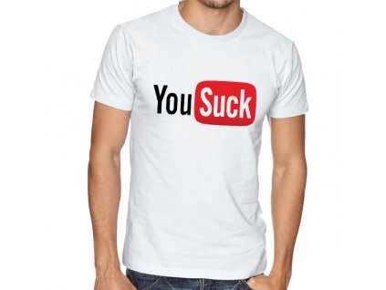 Pánské tričko youtube you suck