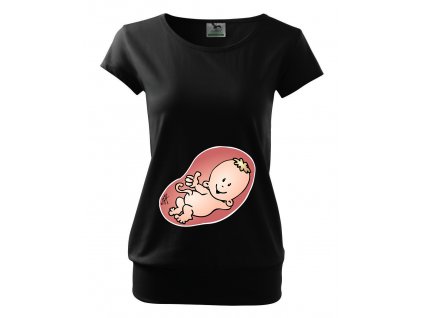 těhotenské černé tričko miminko palec nahoru