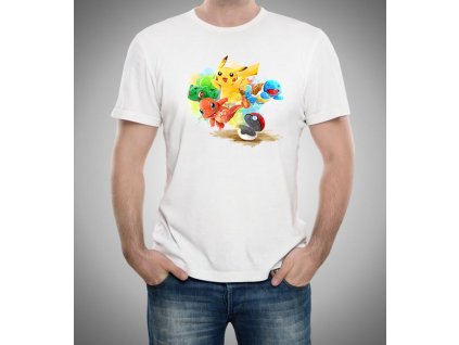 pánské bílé tričko Pokemon pikachu