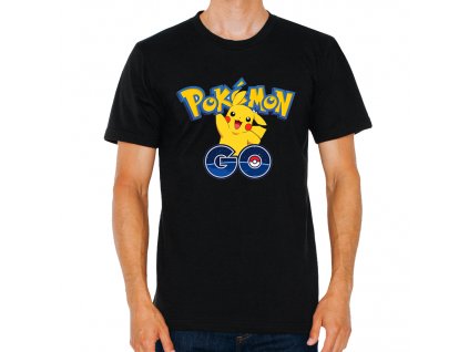 pánské černé tričko Pokemon Go Pikachu