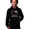 unisex černá mikina s kapucí hello titty parodie Hello kitty