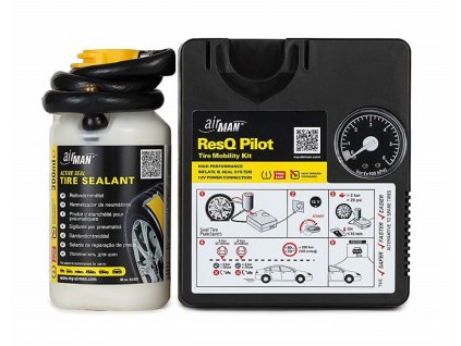 AirMan ResQ Pilot 12V Compressor + 300 ml Tire Sealant - Tire Mobility KIT