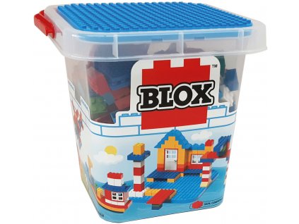Stavebnice Blox 250 ks kostiček v plastovém kyblíčku