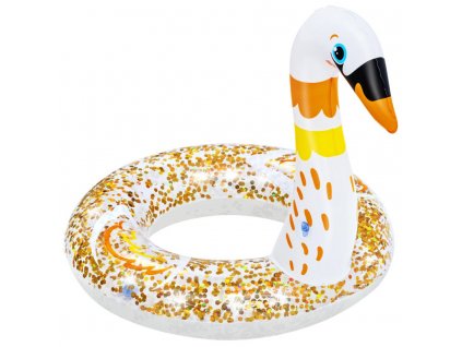 Nafukovací kruh 61cm se třpytkami- plameňák, labuť
