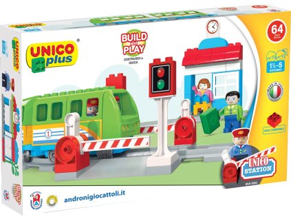 Stavebnice Unico Plus Vlak a koleje bez pohonu 64 ks