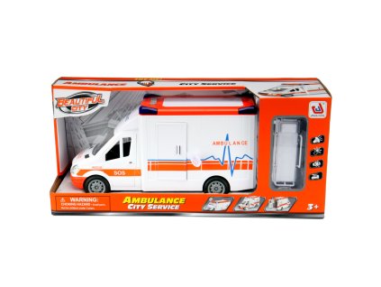 Auto sanitka na setrvačník se zvukovými a světelnými efekty