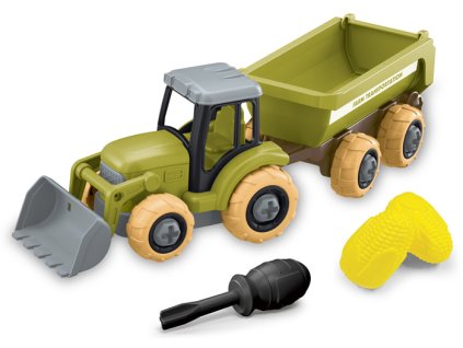 Traktor šroubovací s vlekem + dvě kukuřice