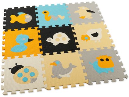 Pěnové puzzle 9ks 30 x 30 x 1 cm - zvířátka barevné