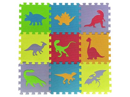 Pěnové puzzle 9ks 30 x 30 x 0,9 cm - dinosauři
