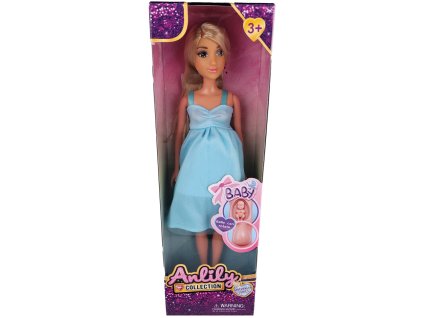 Panenka Anlily těhotná modré šaty