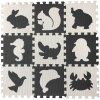Pěnové puzzle 9ks 30 x 30 x 1 cm - zvířátka černobílé