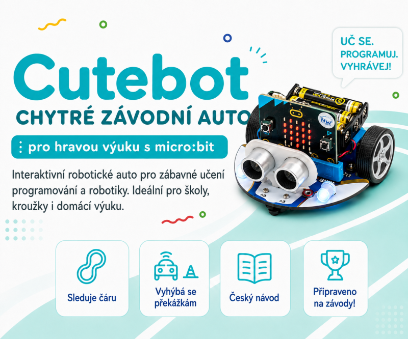 Cutebot pro hravou výuku s micro:bit!