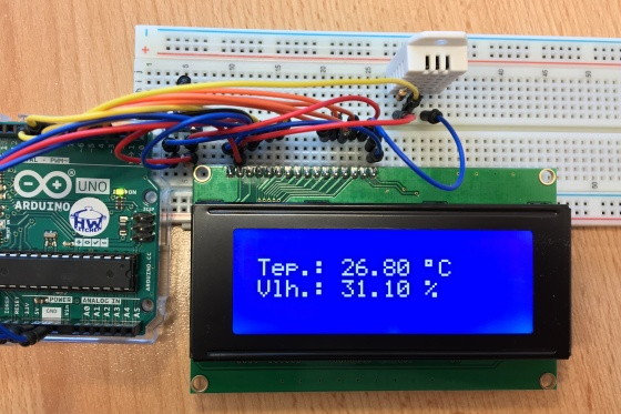 Zobrazení teploty a vlhkosti na displeji - Arduino návody