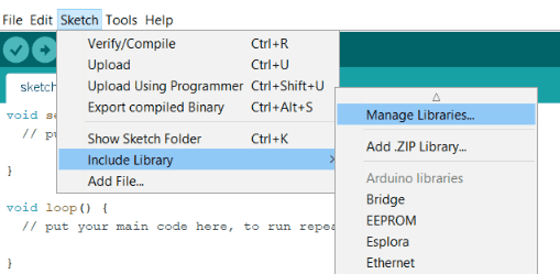 Importování knihovny přímo v Arduino IDE